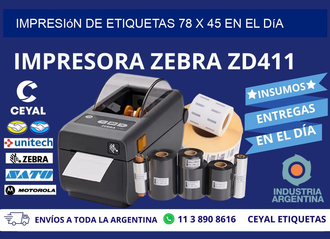 Impresión de Etiquetas 78 x 45 en el Día