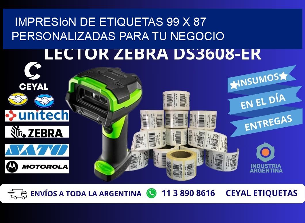 Impresión de Etiquetas 99 x 87 Personalizadas para tu Negocio