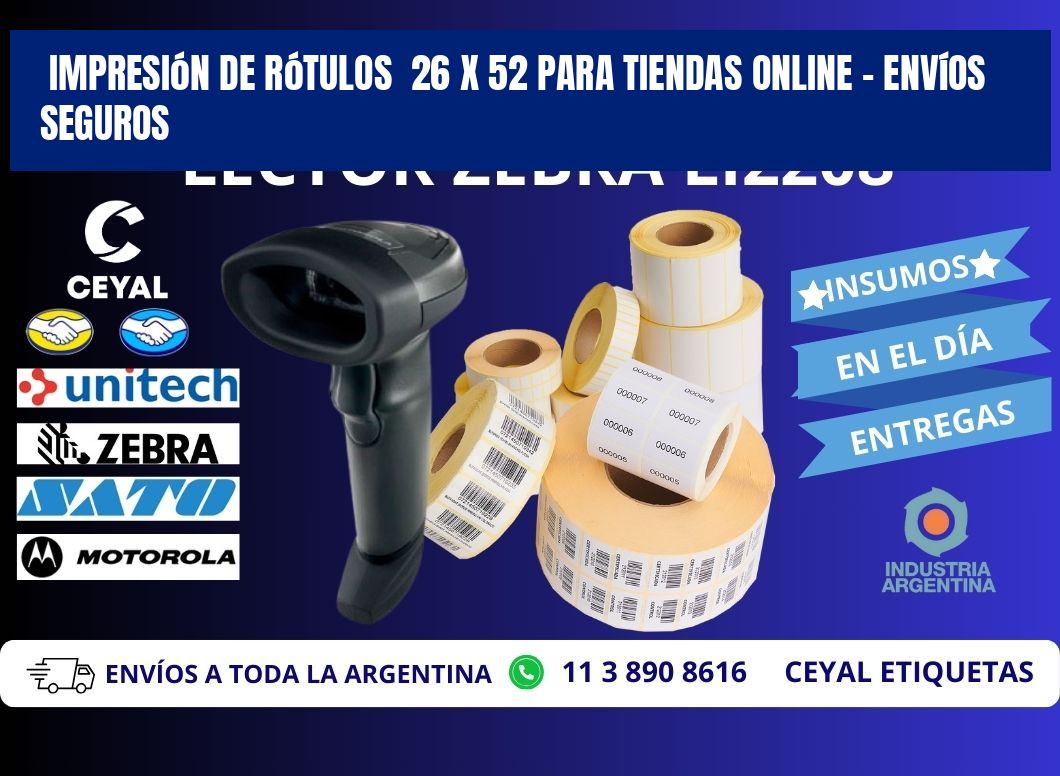Impresión de Rótulos  26 x 52 para Tiendas Online – Envíos Seguros