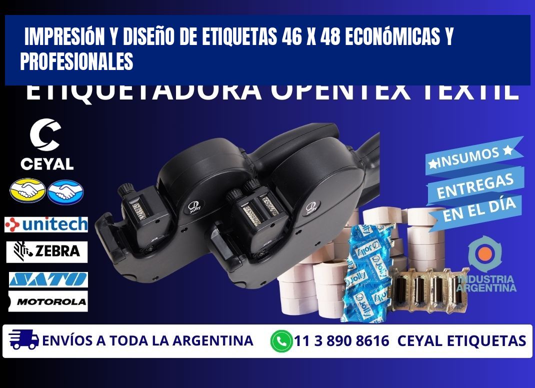 Impresión y Diseño de Etiquetas 46 x 48 Económicas y Profesionales