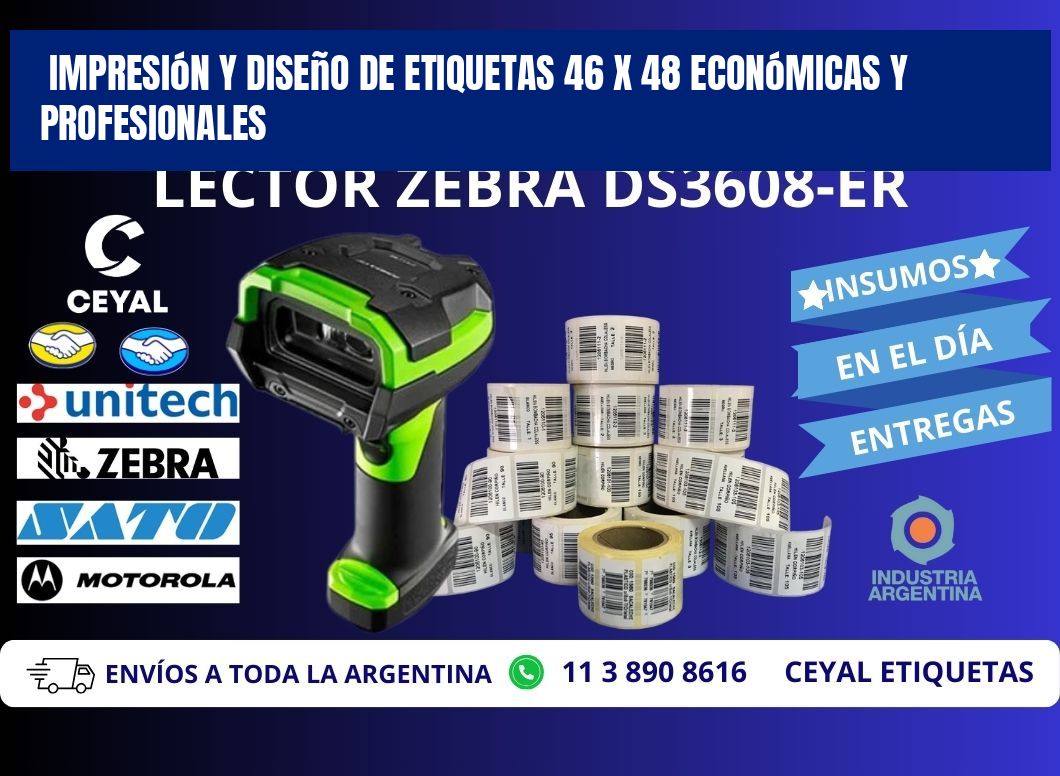 Impresión y Diseño de Etiquetas 46 x 48 Económicas y Profesionales