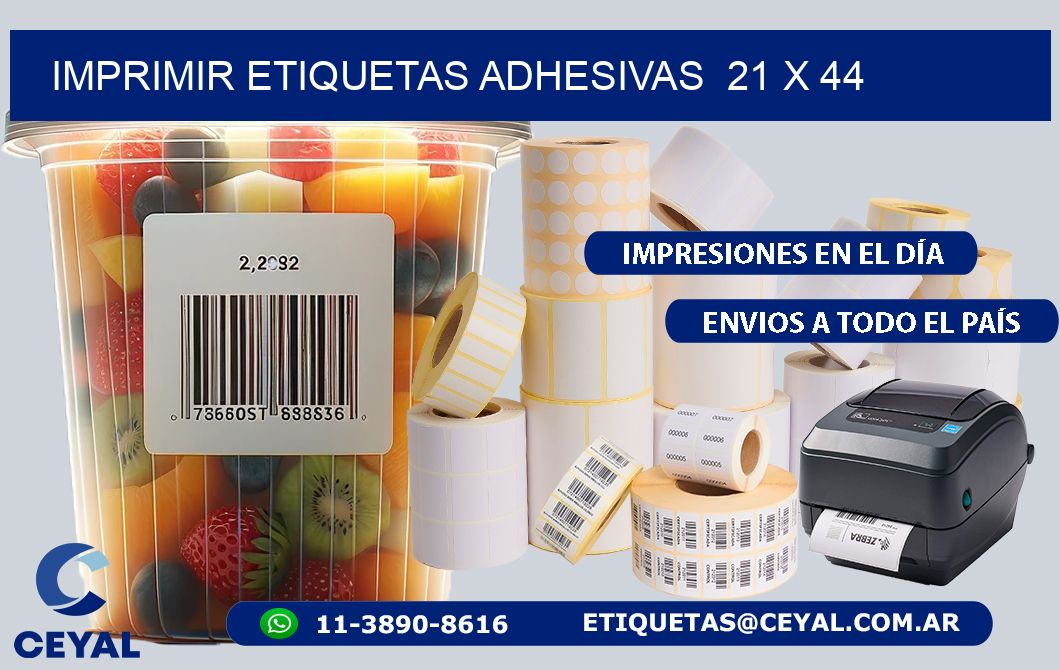 Imprimir Etiquetas adhesivas  21 x 44