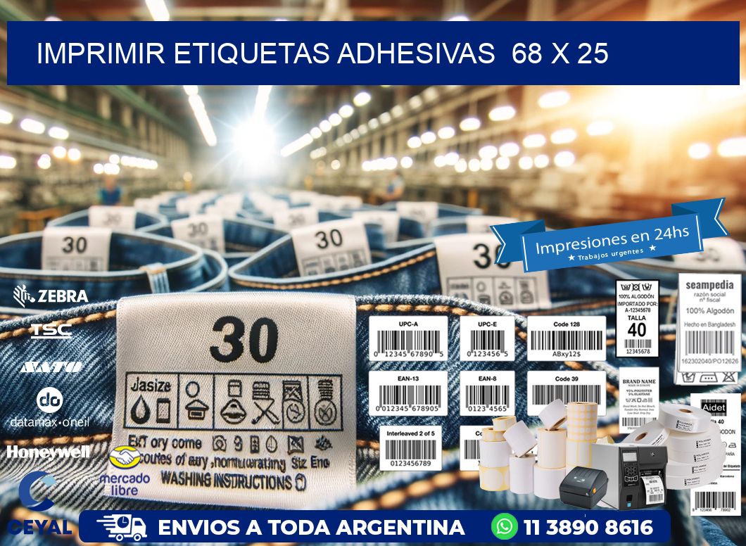 Imprimir Etiquetas adhesivas  68 x 25