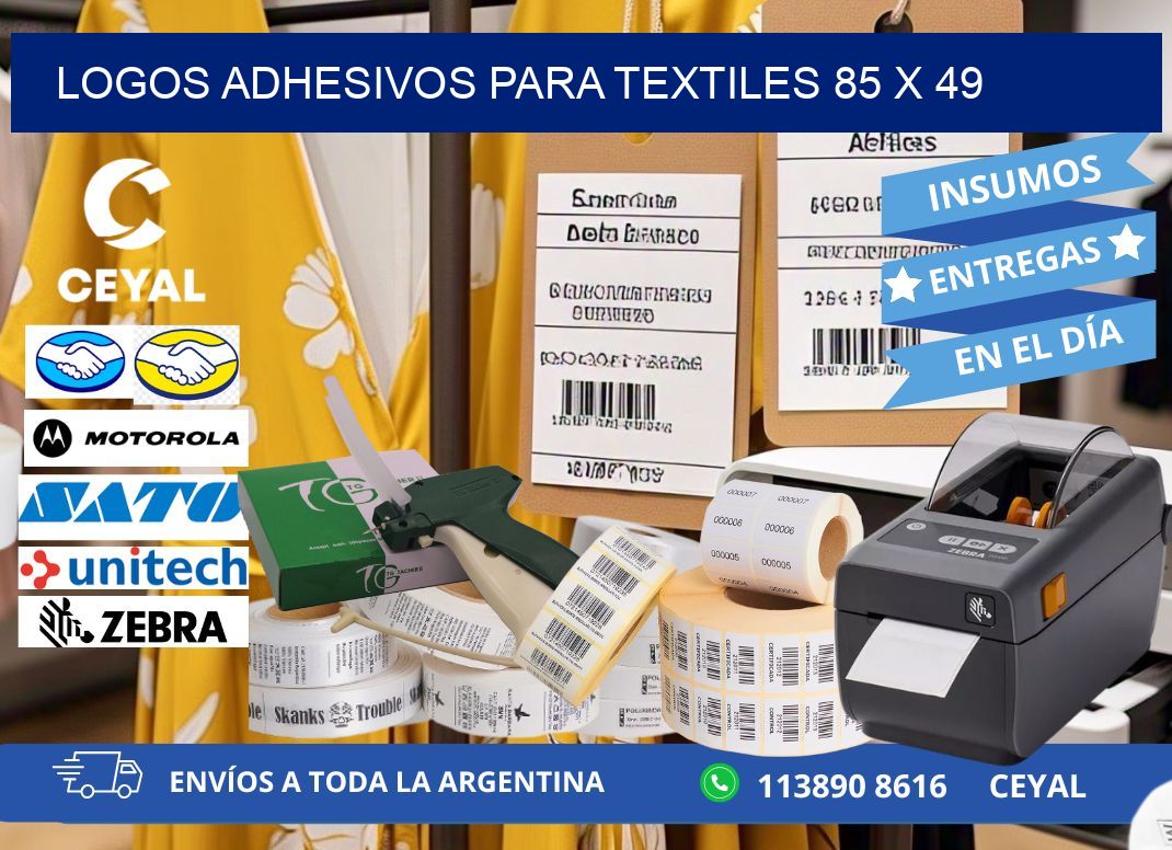 LOGOS ADHESIVOS PARA TEXTILES 85 x 49