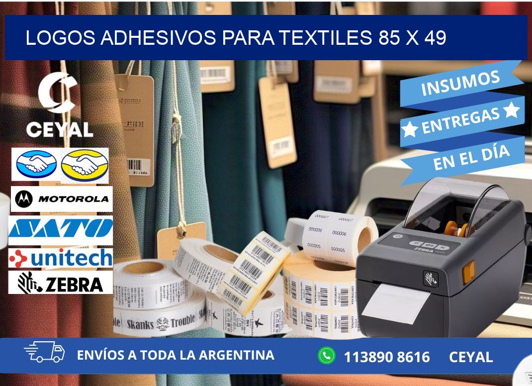 LOGOS ADHESIVOS PARA TEXTILES 85 x 49