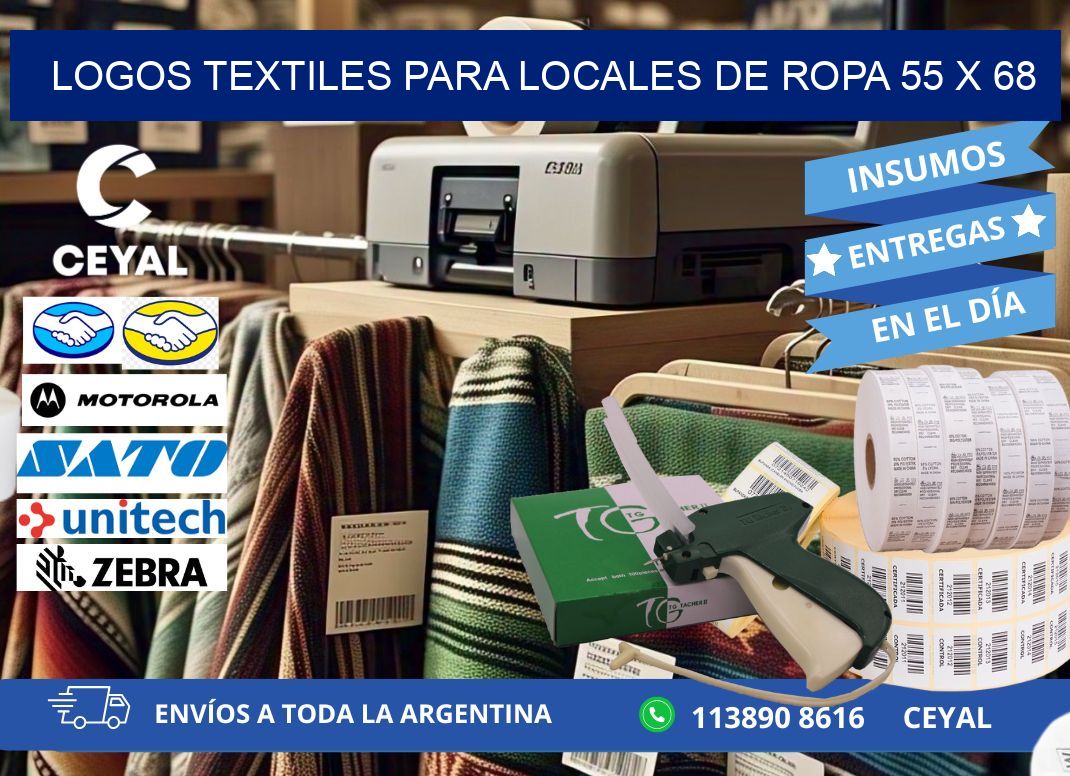 LOGOS TEXTILES PARA LOCALES DE ROPA 55 x 68