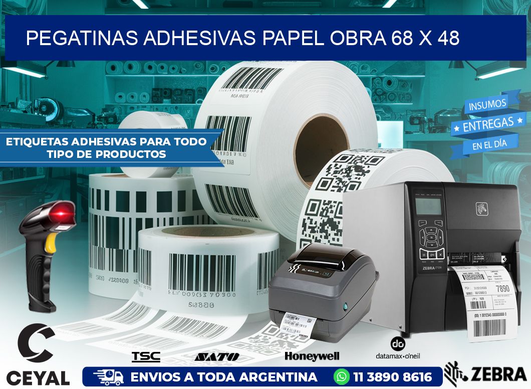 Pegatinas Adhesivas papel Obra 68 x 48