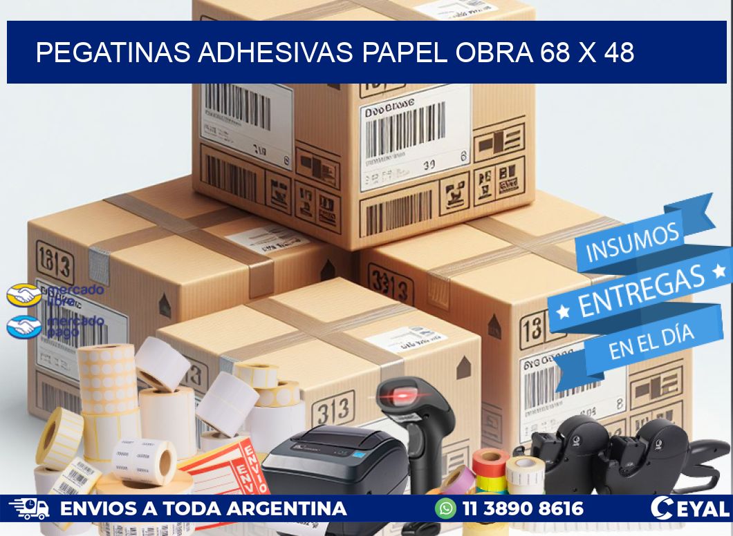 Pegatinas Adhesivas papel Obra 68 x 48