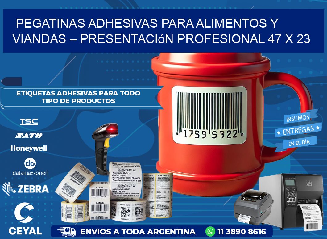 Pegatinas Adhesivas para Alimentos y Viandas – Presentación Profesional 47 x 23