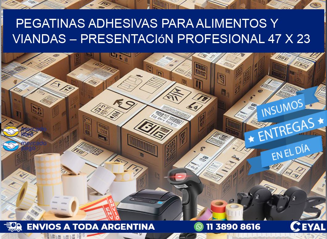 Pegatinas Adhesivas para Alimentos y Viandas – Presentación Profesional 47 x 23