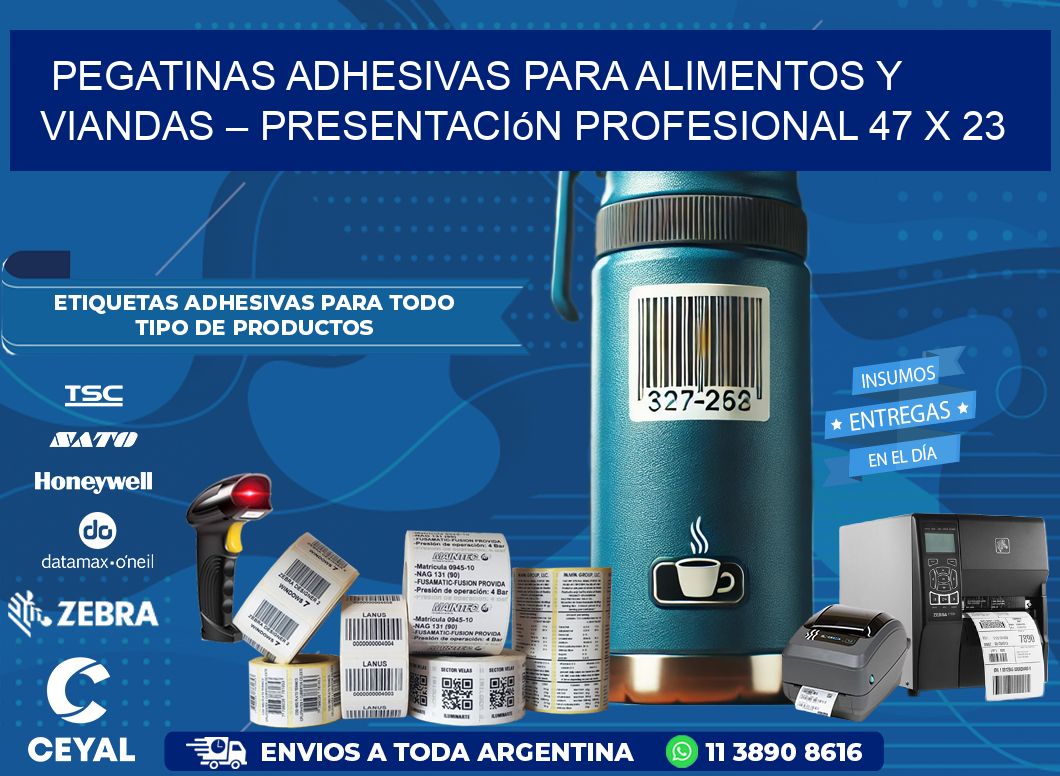 Pegatinas Adhesivas para Alimentos y Viandas – Presentación Profesional 47 x 23