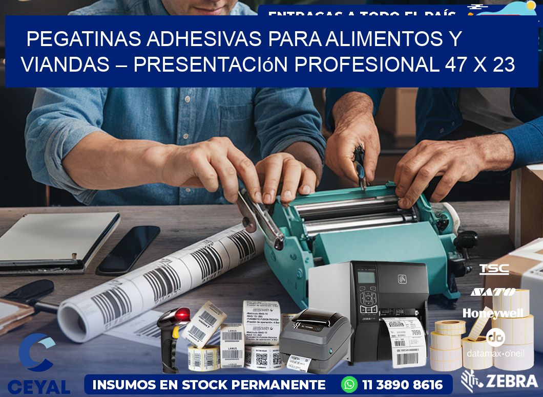 Pegatinas Adhesivas para Alimentos y Viandas – Presentación Profesional 47 x 23