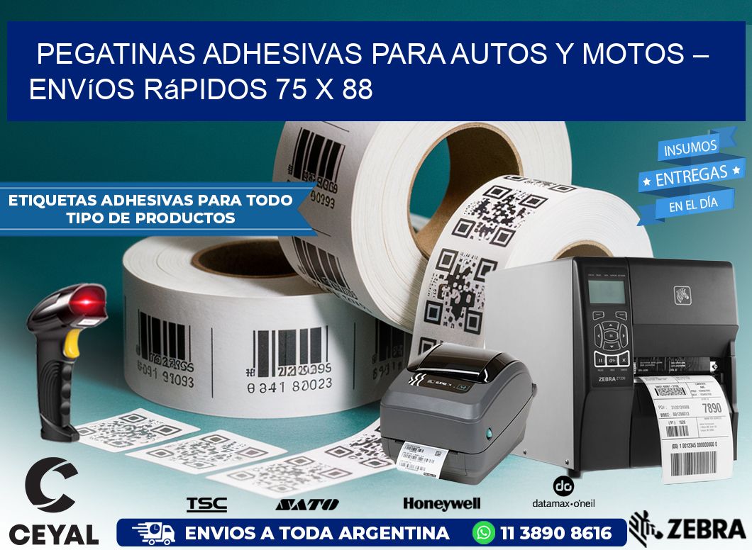 Pegatinas Adhesivas para Autos y Motos – Envíos Rápidos 75 x 88