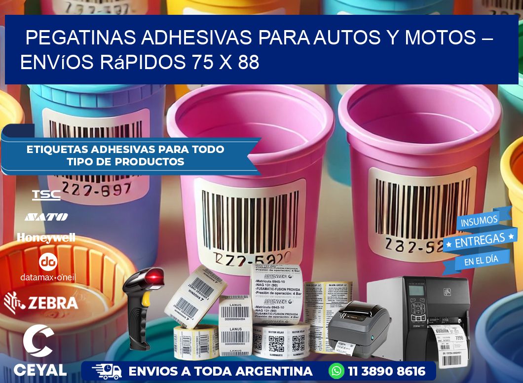 Pegatinas Adhesivas para Autos y Motos – Envíos Rápidos 75 x 88
