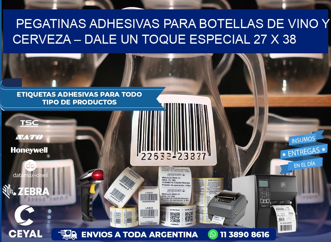 Pegatinas Adhesivas para Botellas de Vino y Cerveza – Dale un Toque Especial 27 x 38