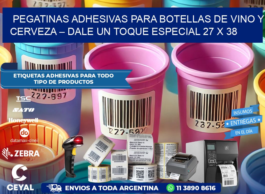 Pegatinas Adhesivas para Botellas de Vino y Cerveza – Dale un Toque Especial 27 x 38