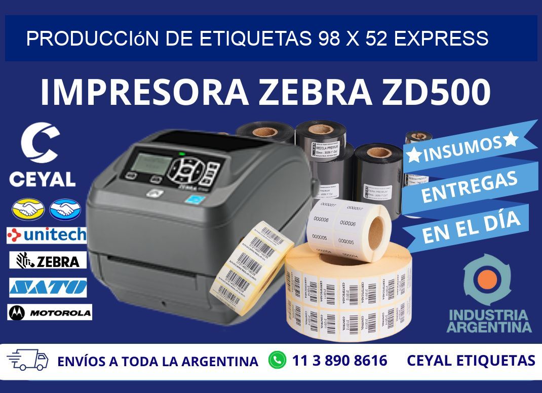 Producción de Etiquetas 98 x 52 Express