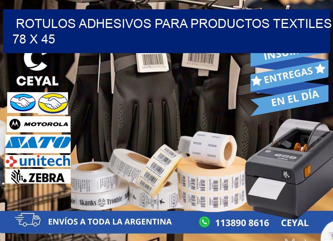 ROTULOS ADHESIVOS PARA PRODUCTOS TEXTILES 78 x 45