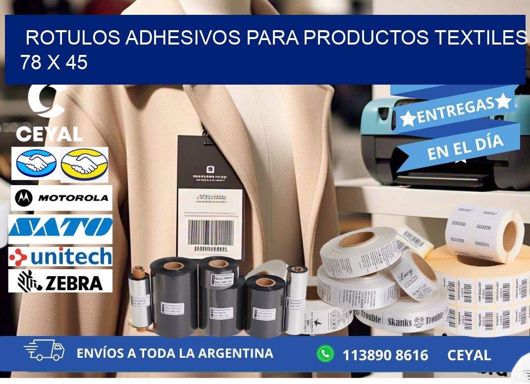 ROTULOS ADHESIVOS PARA PRODUCTOS TEXTILES 78 x 45