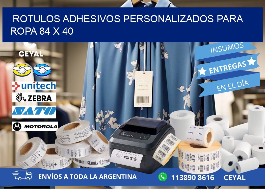 ROTULOS ADHESIVOS PERSONALIZADOS PARA ROPA 84 x 40
