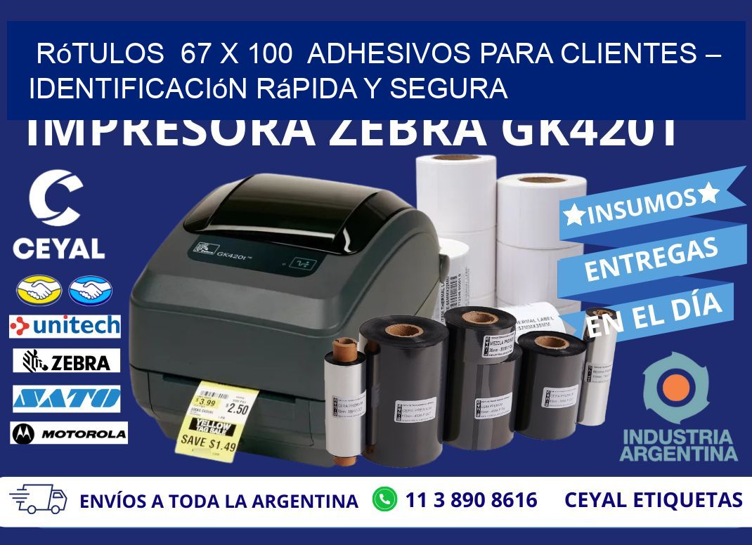 Rótulos  67 x 100  Adhesivos para Clientes – Identificación Rápida y Segura