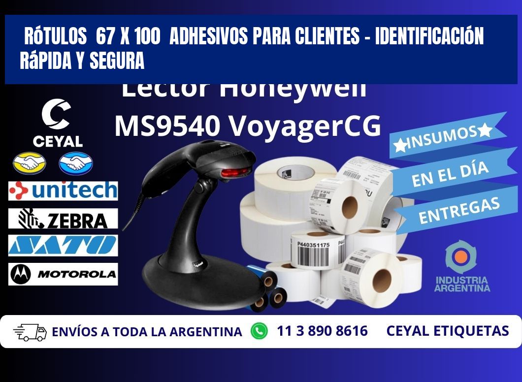 Rótulos  67 x 100  Adhesivos para Clientes – Identificación Rápida y Segura