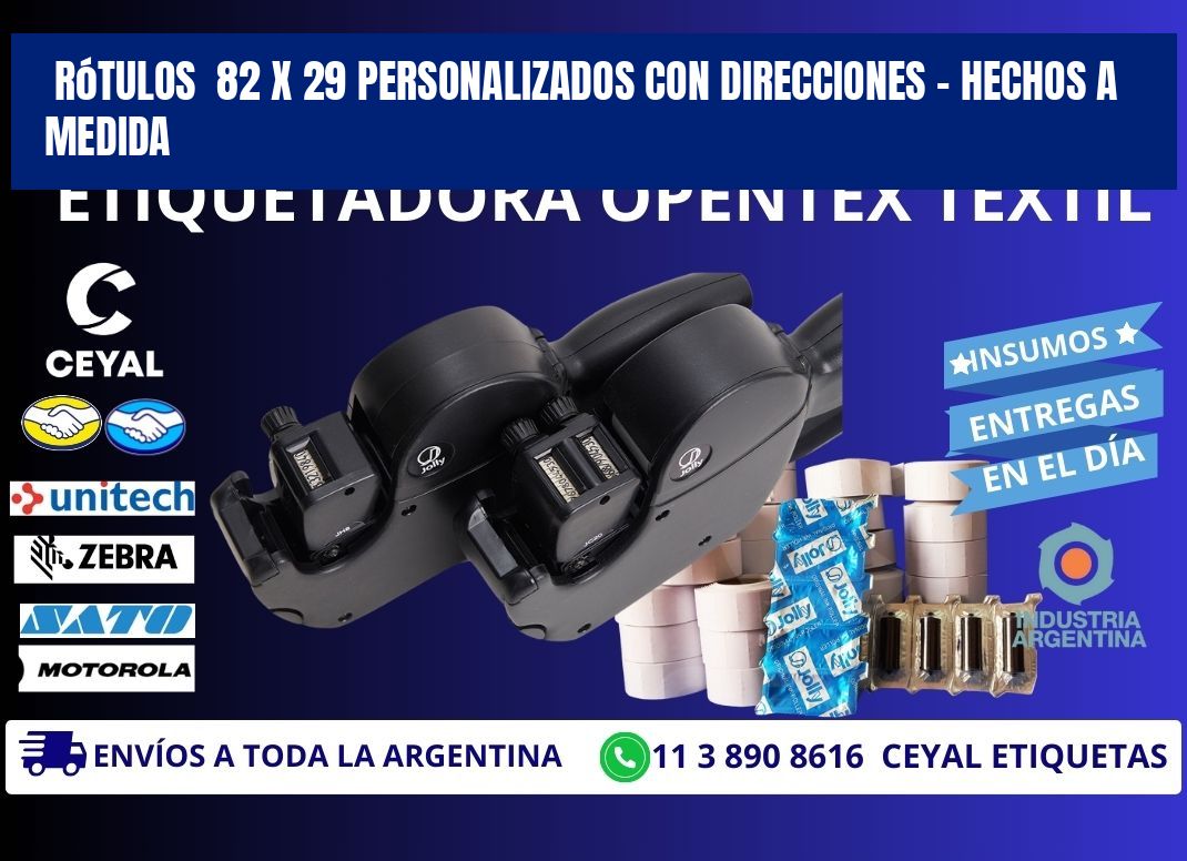 Rótulos  82 x 29 Personalizados con Direcciones – Hechos a Medida
