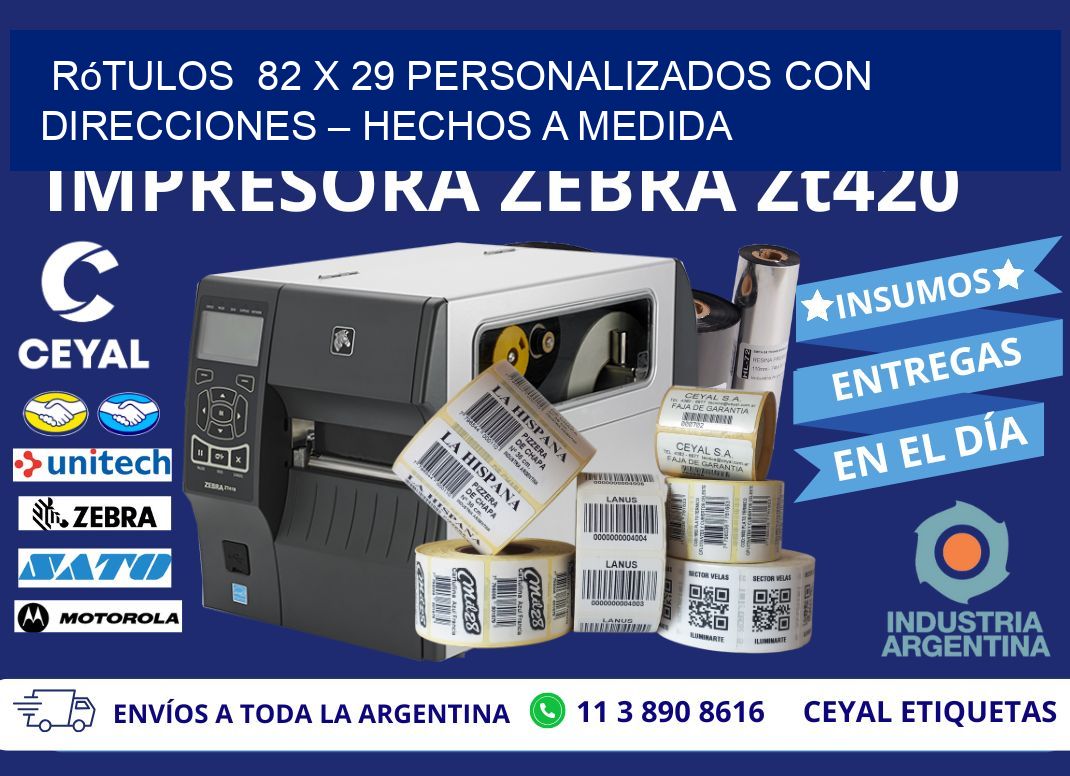 Rótulos  82 x 29 Personalizados con Direcciones – Hechos a Medida