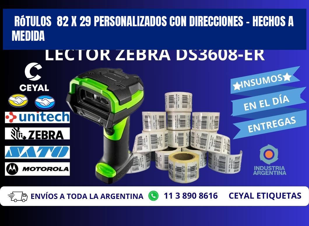 Rótulos  82 x 29 Personalizados con Direcciones – Hechos a Medida