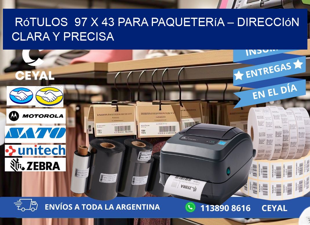 Rótulos  97 x 43 para Paquetería – Dirección Clara y Precisa