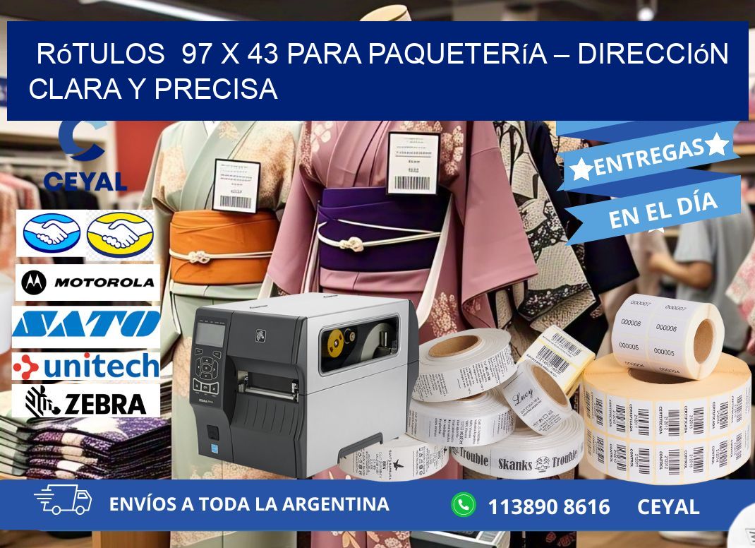 Rótulos  97 x 43 para Paquetería – Dirección Clara y Precisa