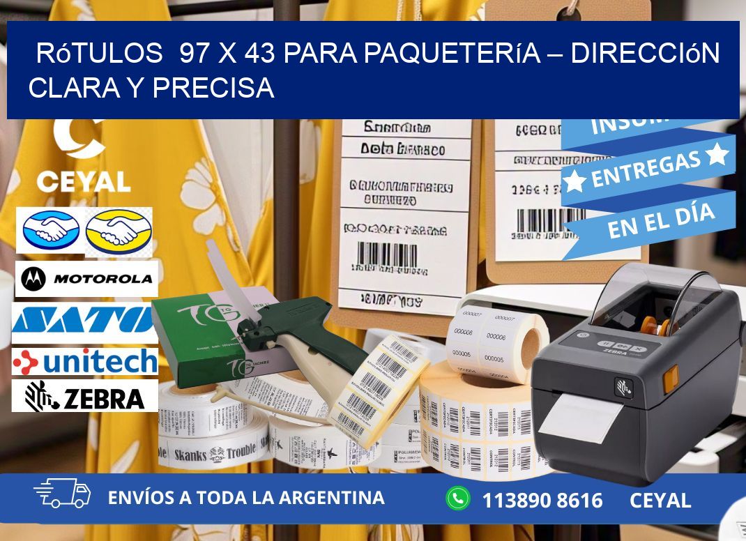 Rótulos  97 x 43 para Paquetería – Dirección Clara y Precisa