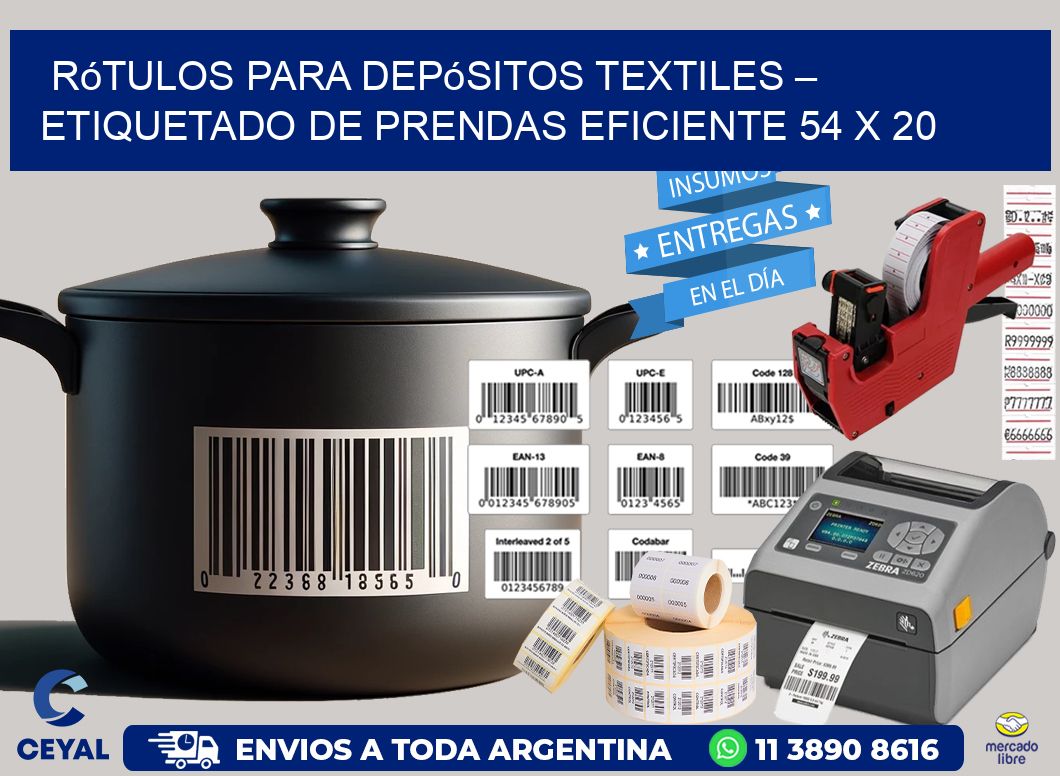 Rótulos para Depósitos Textiles – Etiquetado de Prendas Eficiente 54 x 20