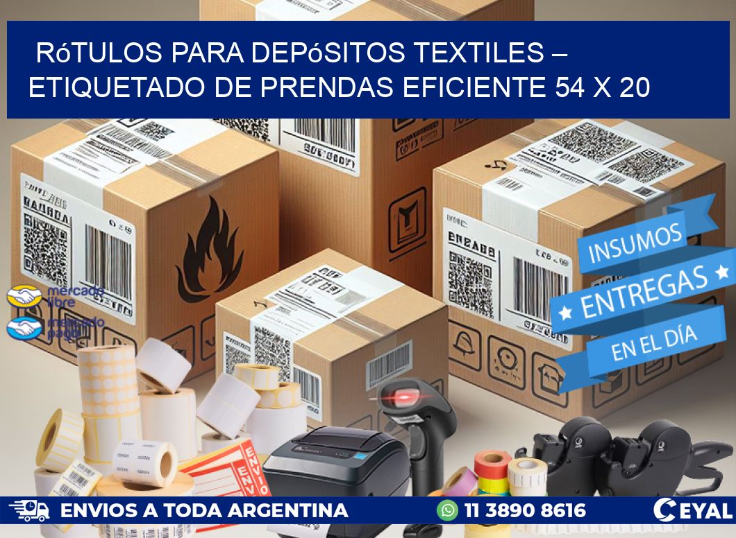 Rótulos para Depósitos Textiles – Etiquetado de Prendas Eficiente 54 x 20