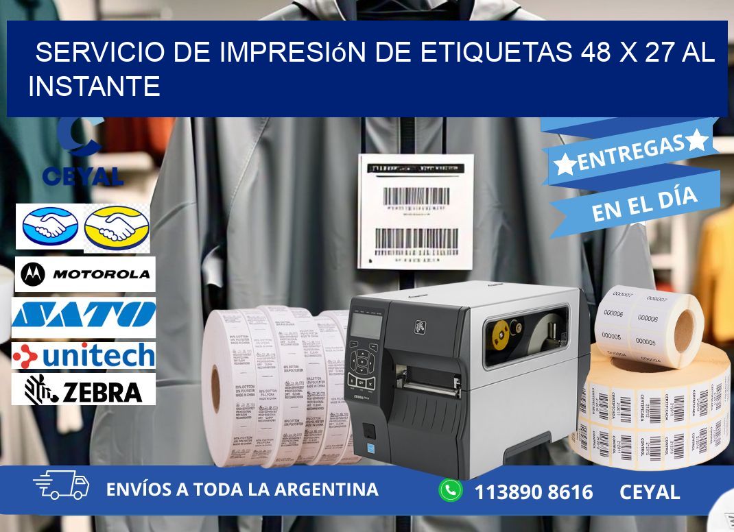 Servicio de Impresión de Etiquetas 48 x 27 al Instante
