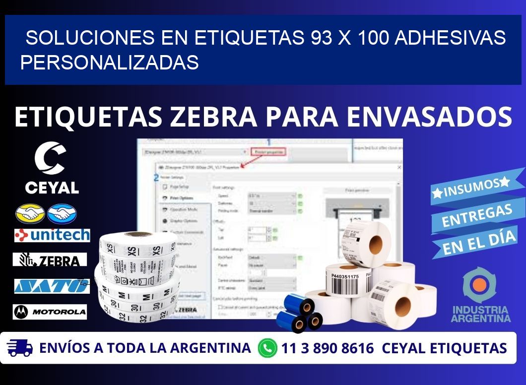 Soluciones en Etiquetas 93 x 100 Adhesivas Personalizadas