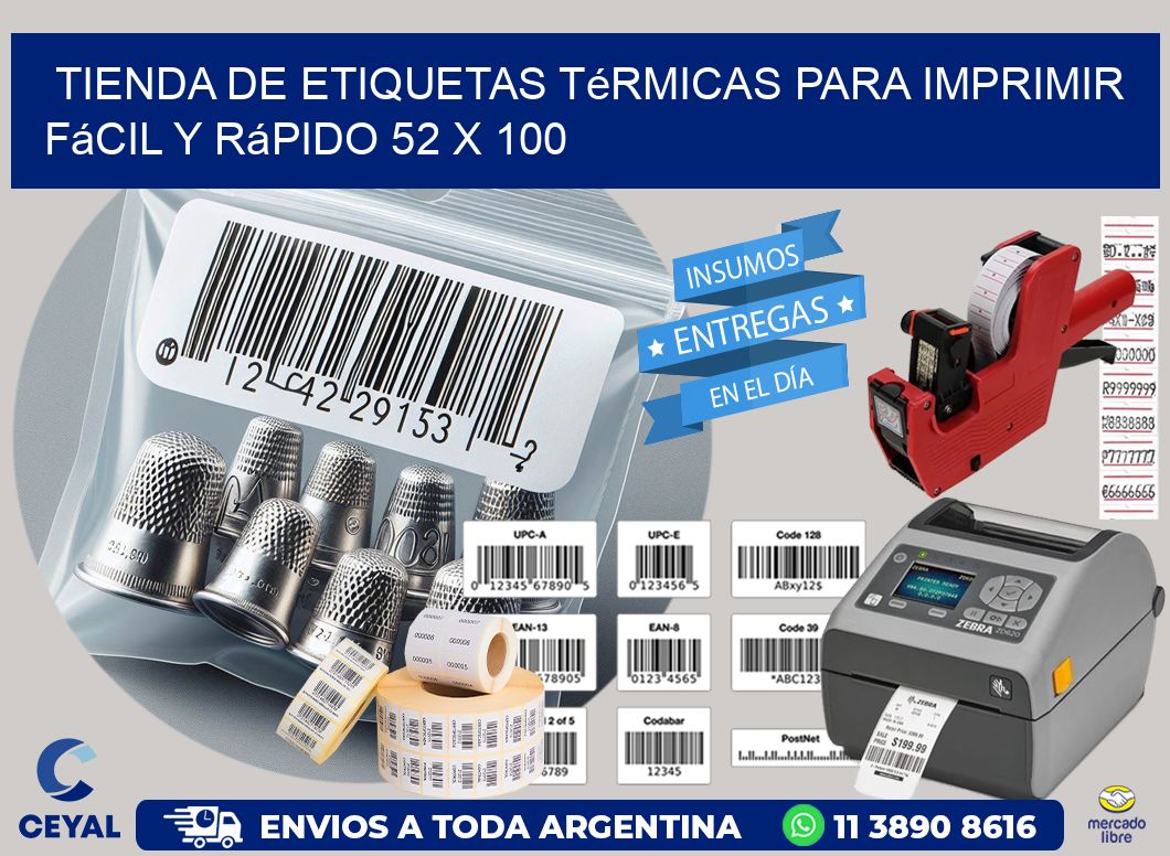 Tienda de Etiquetas Térmicas para Imprimir Fácil y Rápido 52 x 100