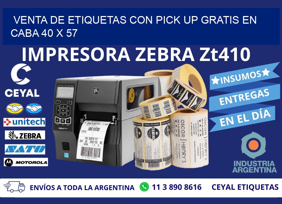 VENTA DE ETIQUETAS CON PICK UP GRATIS EN CABA 40 x 57