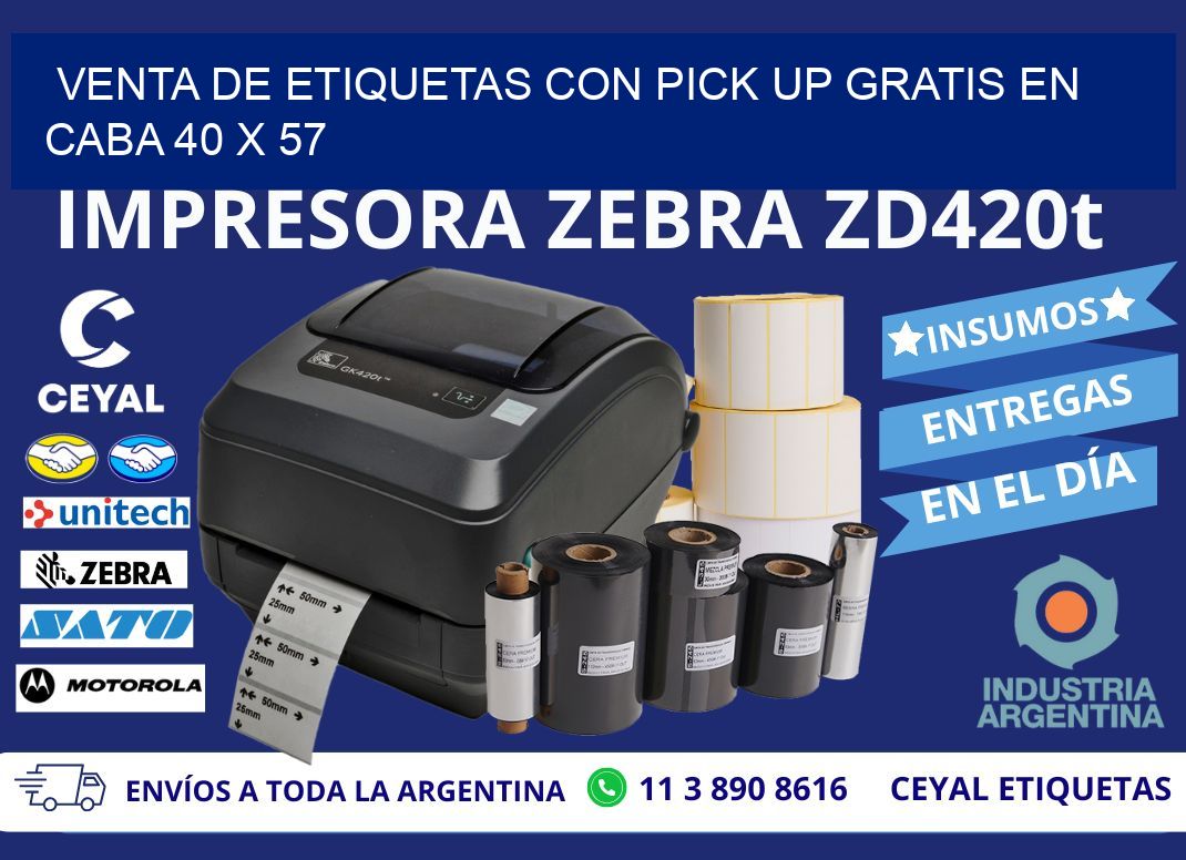 VENTA DE ETIQUETAS CON PICK UP GRATIS EN CABA 40 x 57