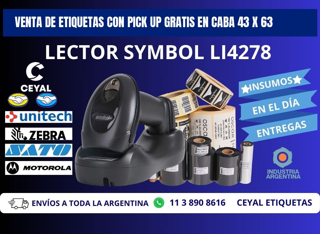 VENTA DE ETIQUETAS CON PICK UP GRATIS EN CABA 43 x 63