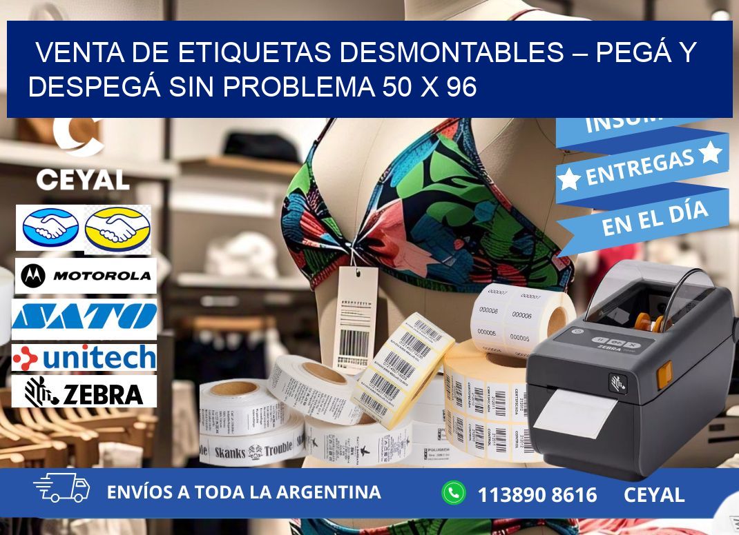 VENTA DE ETIQUETAS DESMONTABLES – PEGÁ Y DESPEGÁ SIN PROBLEMA 50 x 96
