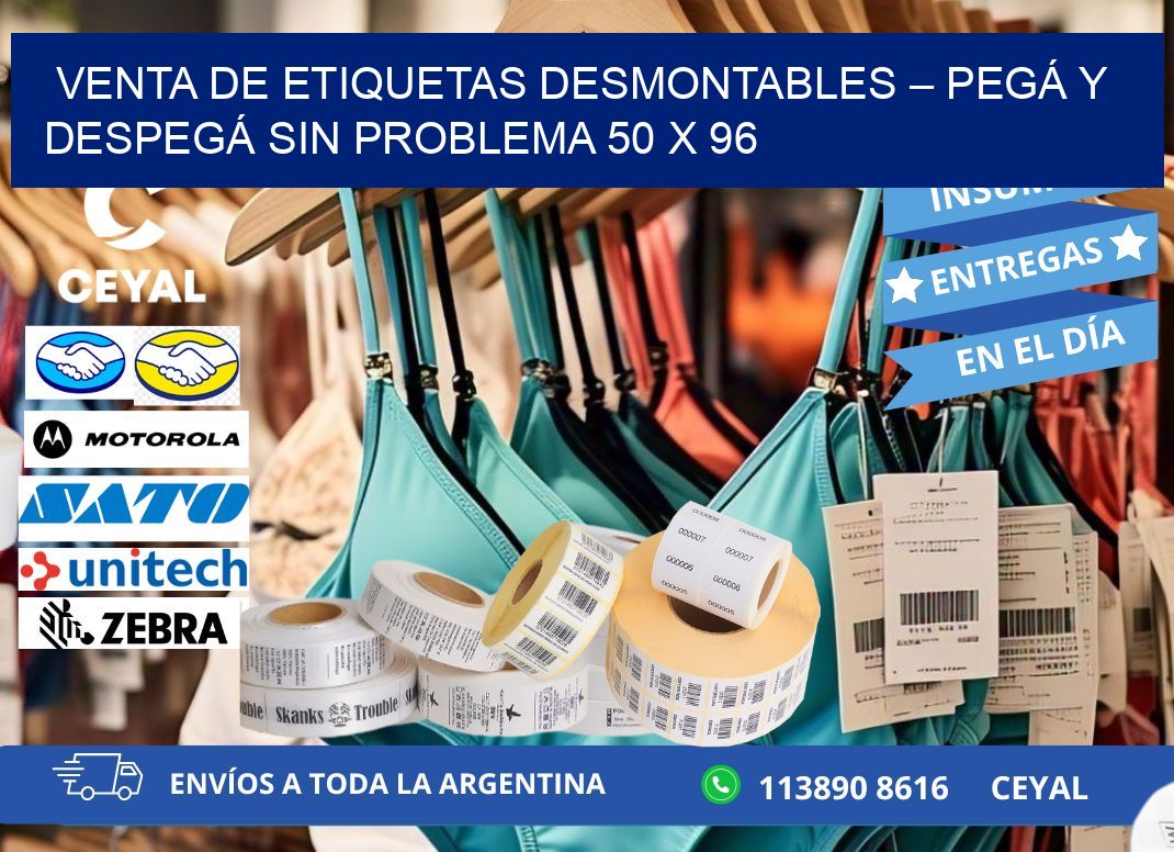 VENTA DE ETIQUETAS DESMONTABLES – PEGÁ Y DESPEGÁ SIN PROBLEMA 50 x 96