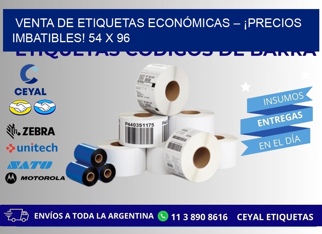 VENTA DE ETIQUETAS ECONÓMICAS – ¡PRECIOS IMBATIBLES! 54 x 96