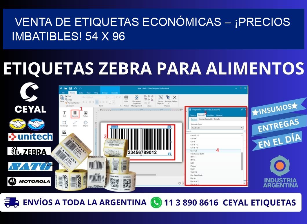VENTA DE ETIQUETAS ECONÓMICAS – ¡PRECIOS IMBATIBLES! 54 x 96