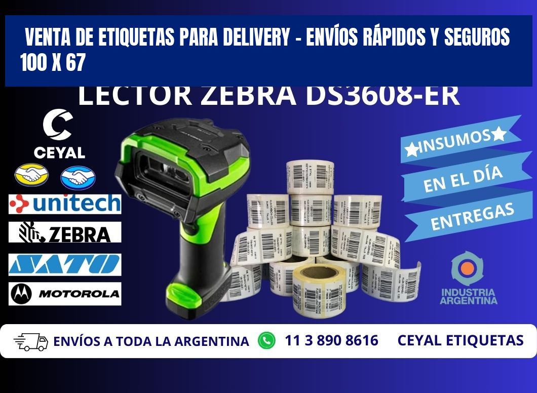 VENTA DE ETIQUETAS PARA DELIVERY – ENVÍOS RÁPIDOS Y SEGUROS 100 x 67