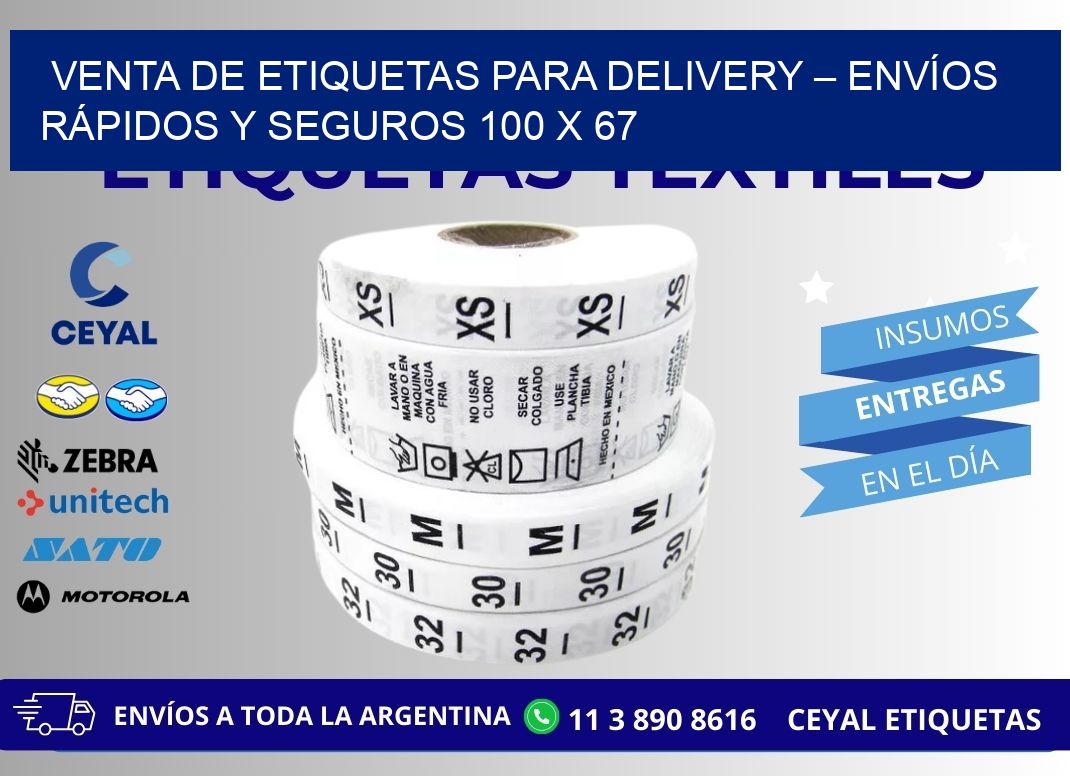 VENTA DE ETIQUETAS PARA DELIVERY – ENVÍOS RÁPIDOS Y SEGUROS 100 x 67