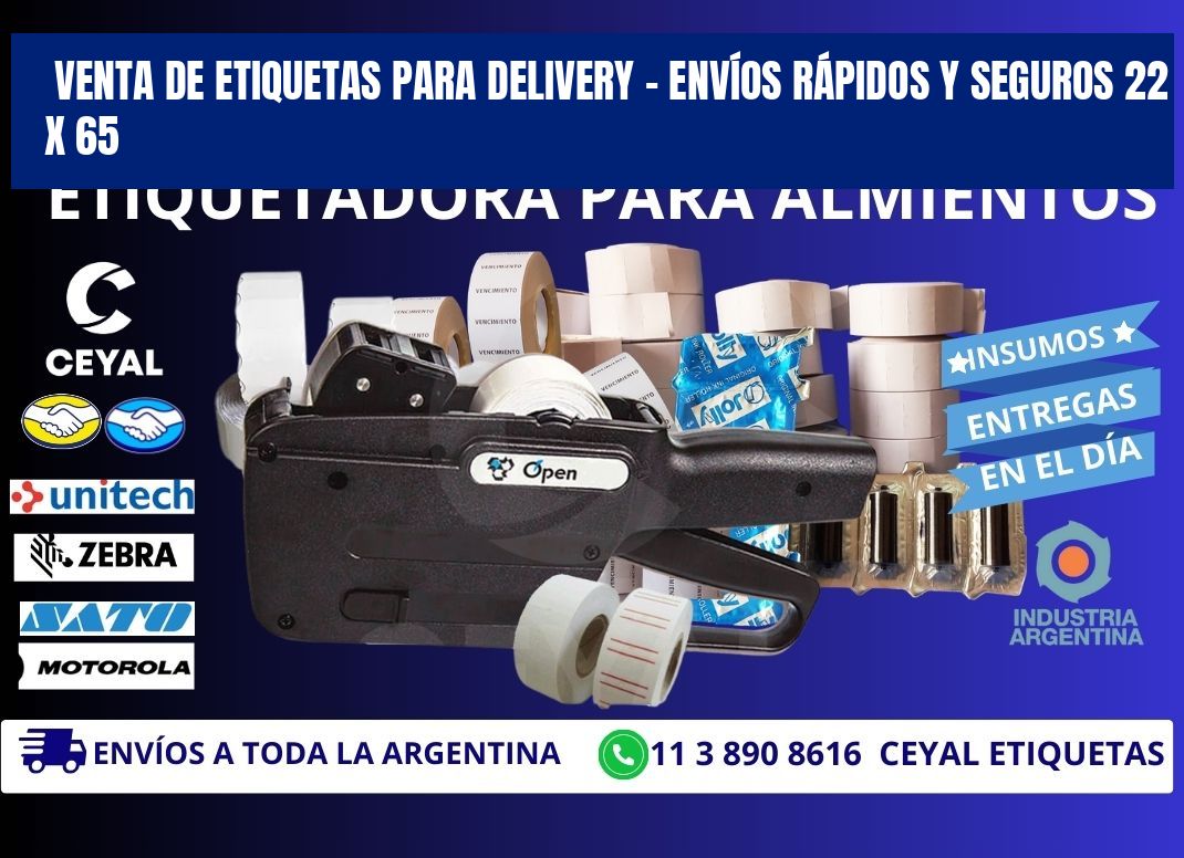 VENTA DE ETIQUETAS PARA DELIVERY – ENVÍOS RÁPIDOS Y SEGUROS 22 x 65
