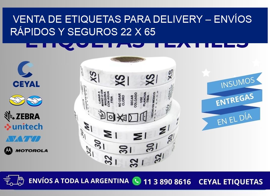VENTA DE ETIQUETAS PARA DELIVERY – ENVÍOS RÁPIDOS Y SEGUROS 22 x 65