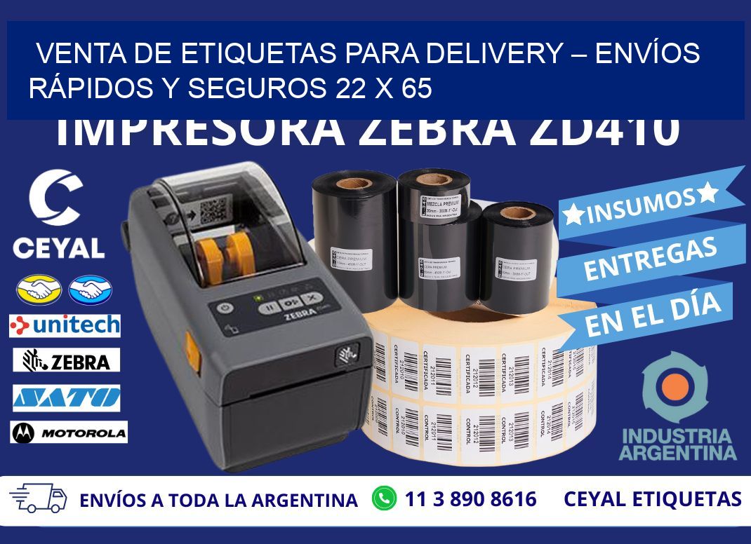 VENTA DE ETIQUETAS PARA DELIVERY – ENVÍOS RÁPIDOS Y SEGUROS 22 x 65