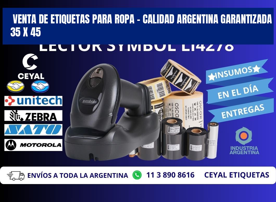 VENTA DE ETIQUETAS PARA ROPA – CALIDAD ARGENTINA GARANTIZADA 35 x 45
